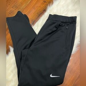 Nike Dri-FIT Running Track Pants Joggers Black L Reflective Zipper Pockets